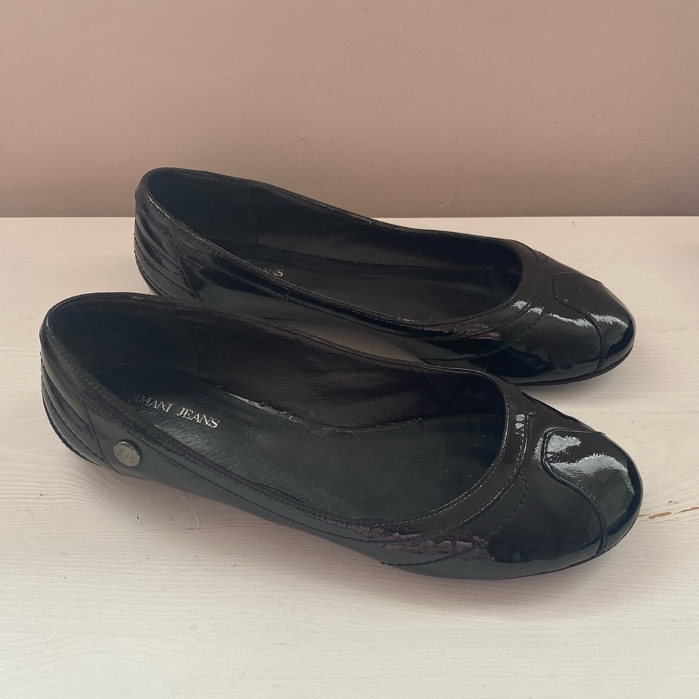 ARMANI JEANS Patent leather ballet